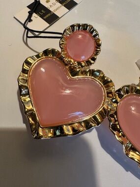 LELE SADOUGHI HEART RUFFLE DROP EARRINGS - BEAUTIFUL EARRINGS -  NWT